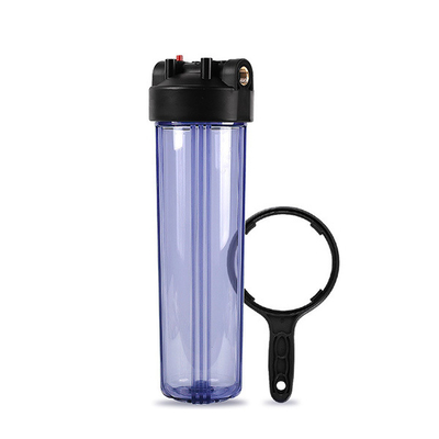 Transparent Whole House Water Filter Housing 1" NPT Port 20"x4.5" For Well Water