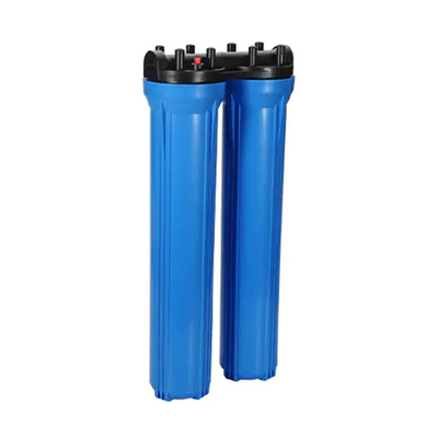 Plumbed Filter Housing 20" Slim Blue Two Conjoined Filter Housing 1/2" 3/4" Outlet / Inlet