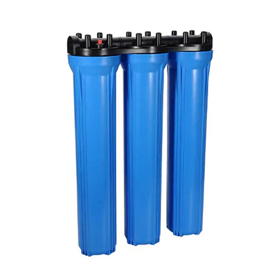 Plastic Triple Conjoined Plumbed Pre Water Filter Housing 1/2" 3/4" Outlet / Inlet Port