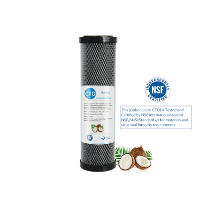 Activated Carbon Block CTO 10"x2.5" Coconut Shell Sintered NSF Certified for Water Purifier