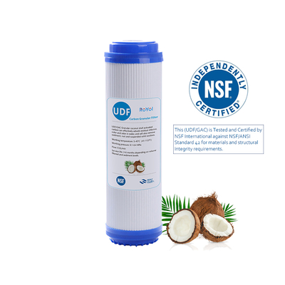 GAC / UDF 10x2.5" Domestic Water Filter Cartridge Coconut Granular Activated Carbon NSF Certified
