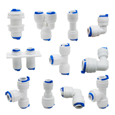 Reverse Osmosis Quick Connect Hose Coupling 1/4" 3/8" Stem L Straight Tee Union Connector