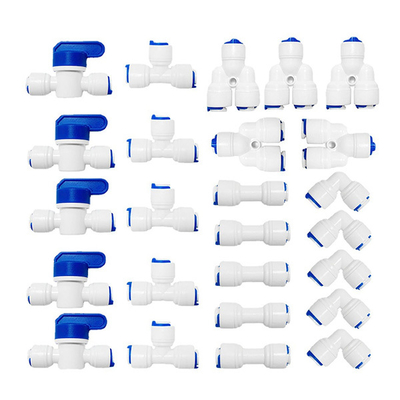 POM Plastic Water Filter Connection Fittings Push In Quick Connectors 3/8 Inch 1/4 Inch
