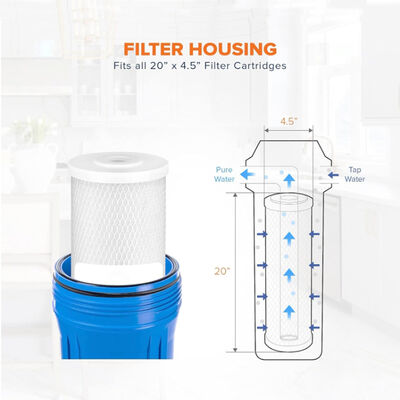5 Micron CTO Activated Carbon Block 10"x4.5" Whole House Water Filter Cartridges for City and Well Water