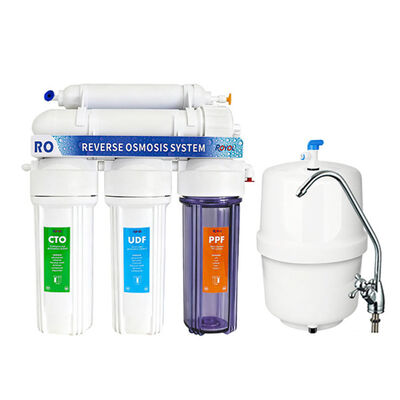 Non-electric 75GPD Reverse Osmosis System with 304 Stainless Steel Faucet for Under Sink Water Purification