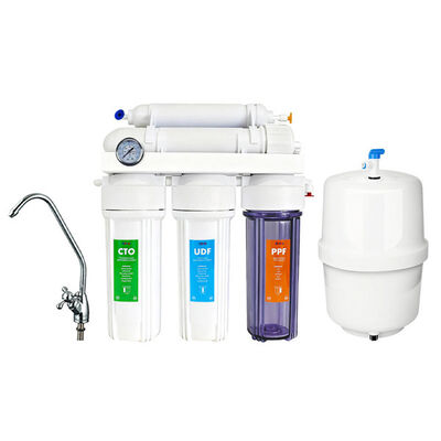 Non-electric 75GPD Reverse Osmosis System with 5-Stage Filtration for Pure Drinking Water