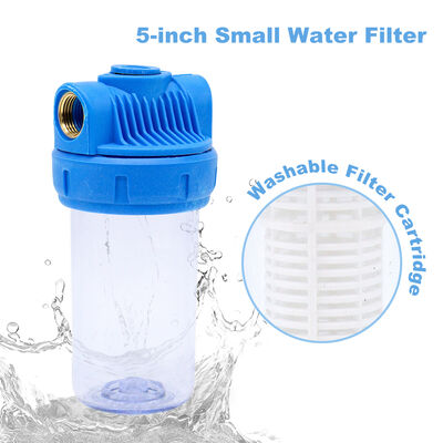 5-inch ABS Plastic + Brass Water Filter Housing with Mesh Filter Cartridges for Small-Flow Systems
