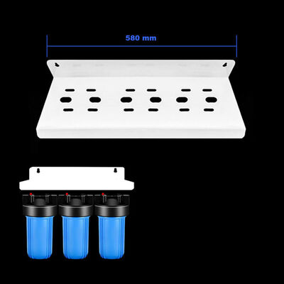 Triple Stage Iron Bracket with Big Blue 20x4.5" Jumbo Filter Housing  for Whole House Water Filter Systems