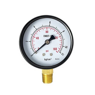 Pressure Gauge Manometer Black Case 2.5inch 63mm Stainless Steel Radial Bottom