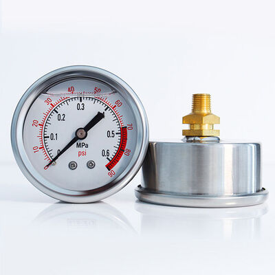 Liquid Filled Stainless Steel High-Pressure Gauge for Hydraulic Oil and Water Treatment Machinery