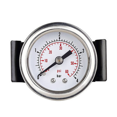 Brass Connection Water Pressure Gauge 60psi With Stents 40mm Black Iron Shell
