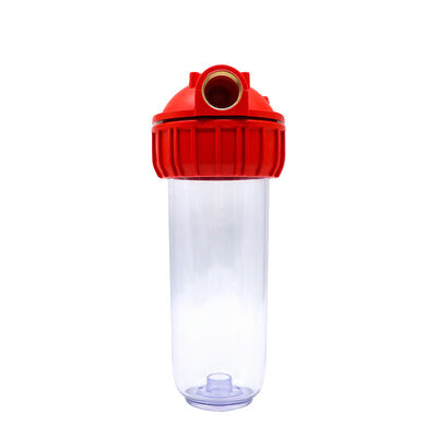 10"x2.5" Standard Single-stage Red 10-inch Water Filter Housings with 1/2" 3/4" 1" Brass Port