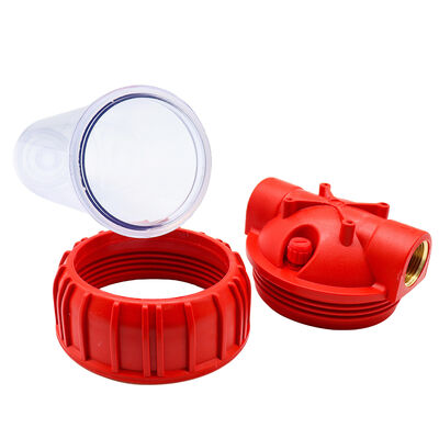 10"x2.5" Standard Single-stage Red 10-inch Water Filter Housings with 1/2" 3/4" 1" Brass Port