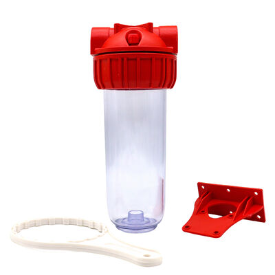 10"x2.5" Standard Single-stage Red 10-inch Water Filter Housings with 1/2" 3/4" 1" Brass Port