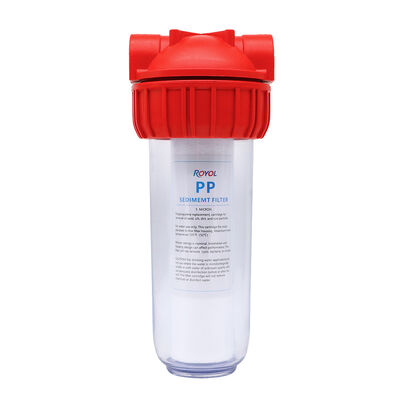 10"x2.5" Standard Single-stage Red 10-inch Water Filter Housings with 1/2" 3/4" 1" Brass Port