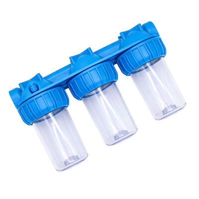 3-stage Clear 7-inch  Water Filter Housings Fit Standard 7"x 2.5" Cartridges