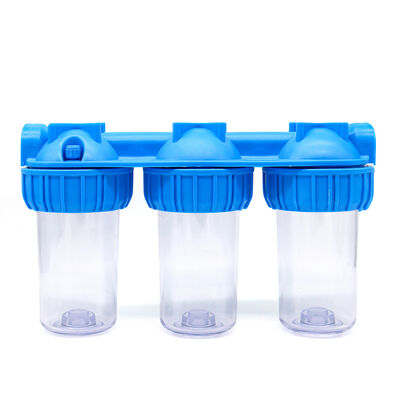 3-stage Clear 7-inch  Water Filter Housings Fit Standard 7"x 2.5" Cartridges