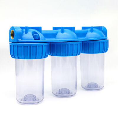 3-stage Clear 7-inch  Water Filter Housings Fit Standard 7"x 2.5" Cartridges