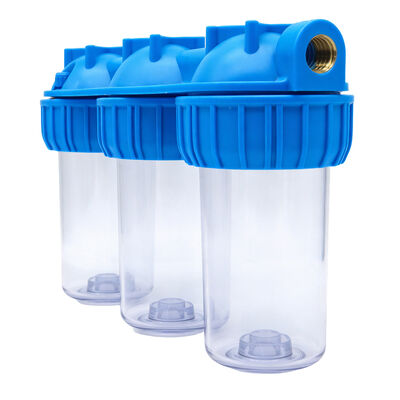 3-stage Clear 7-inch  Water Filter Housings Fit Standard 7"x 2.5" Cartridges