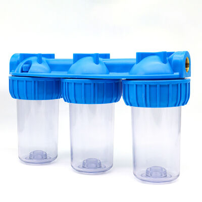 3-stage Clear 7-inch  Water Filter Housings Fit Standard 7"x 2.5" Cartridges