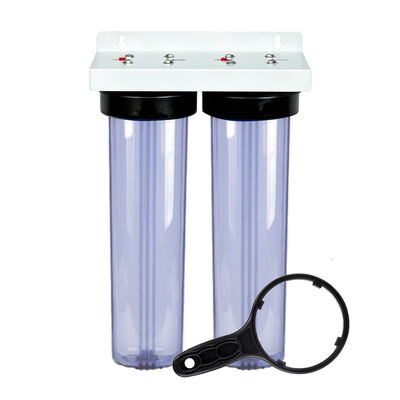ROYOL Water Dual 20 Inch Clear Big Blue Water Filter Housing for Whole House Commercial Filtration