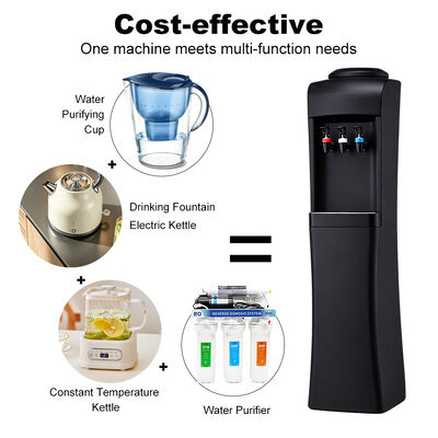 All-in-one RO System Purifier Water Cooler Combo with 3 Faucet for Household Business Use