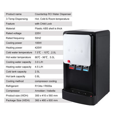 Desktop 75G RO System Hot and Cold Water Dispenser for Household Hotel Office Commercial Office