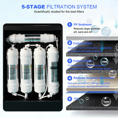 Desktop Hot and Cold Water Dispenser with Water Purifier