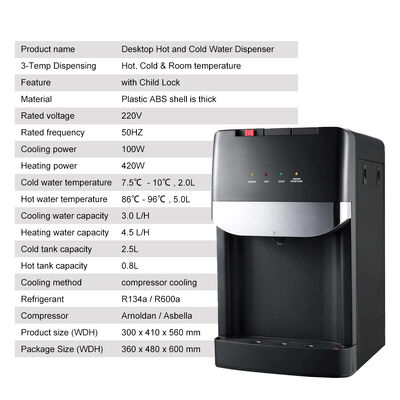 Desktop Hot and Cold Water Dispenser with Water Purifier