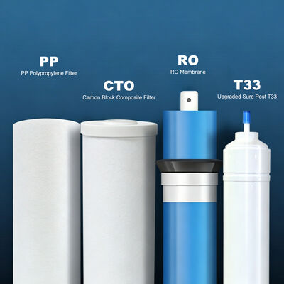 10" Big Blue Clear Commercial RO System Water Purifier with 4 Stage Filtration