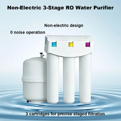 Non-Electric 3-Stage Filtration Pressure Driven RO System Water Filter with Pressure Tank